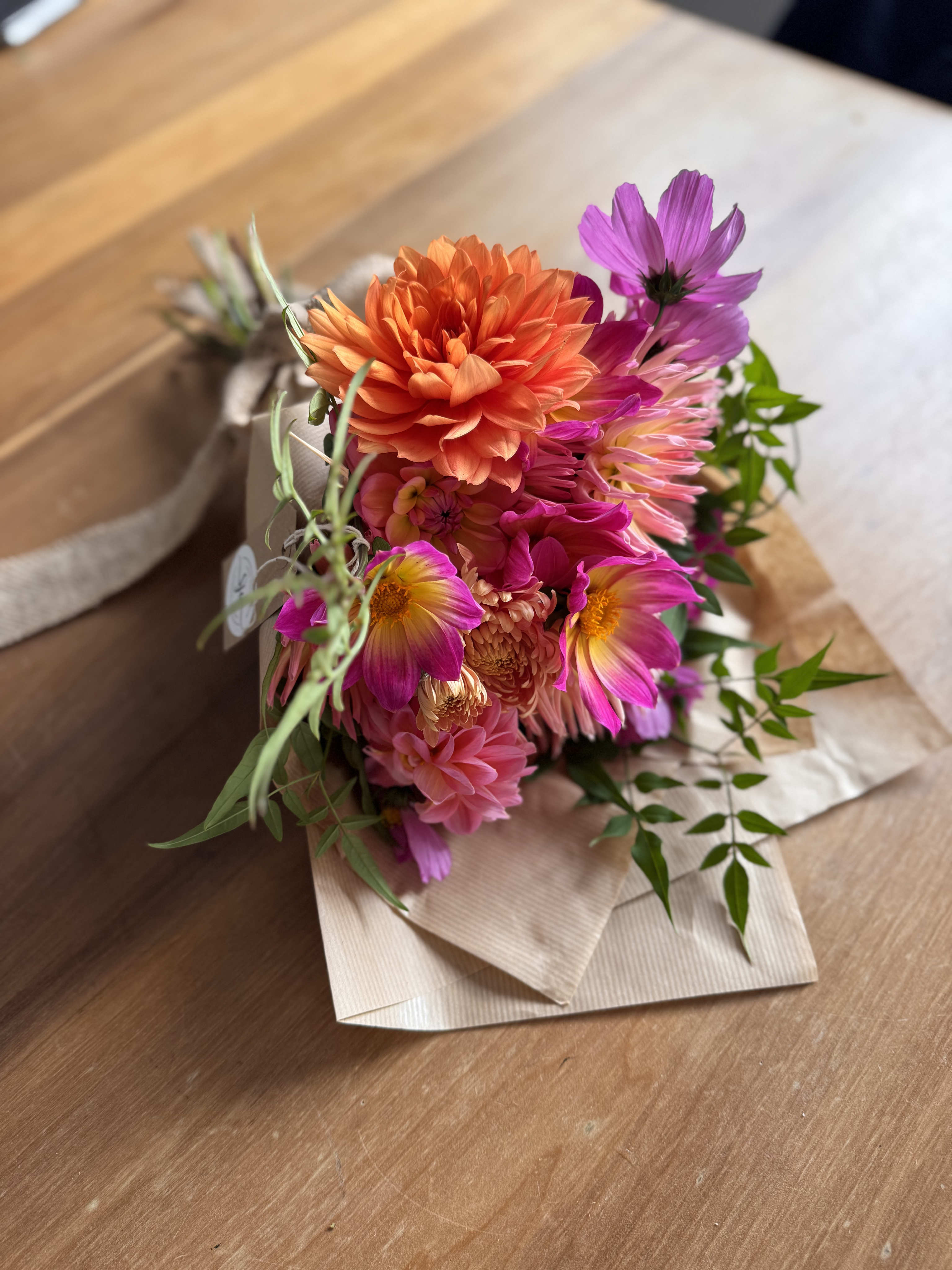Person with Bouquette of flowers